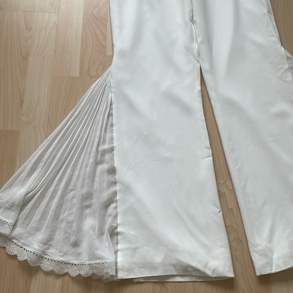 Jonathan Simkhai white flare pleated pants trousers, size US 2 - Picture 6 of 13